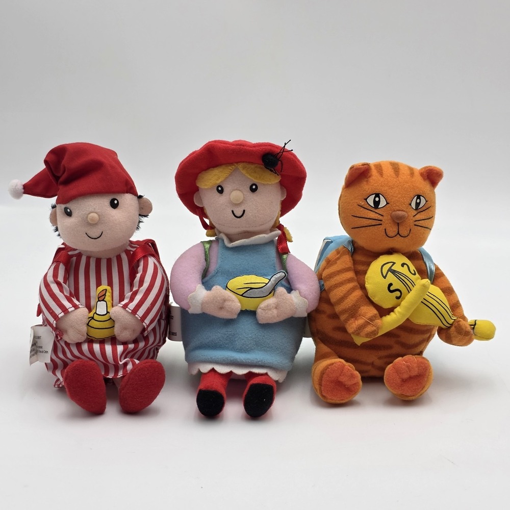 Vintage 2002 Nursery Rhymes Plush Pals Doll Miniature Book Toy‎ Lot Of 3